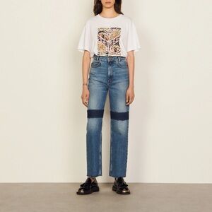 Sandro size 6 knee patch jeans